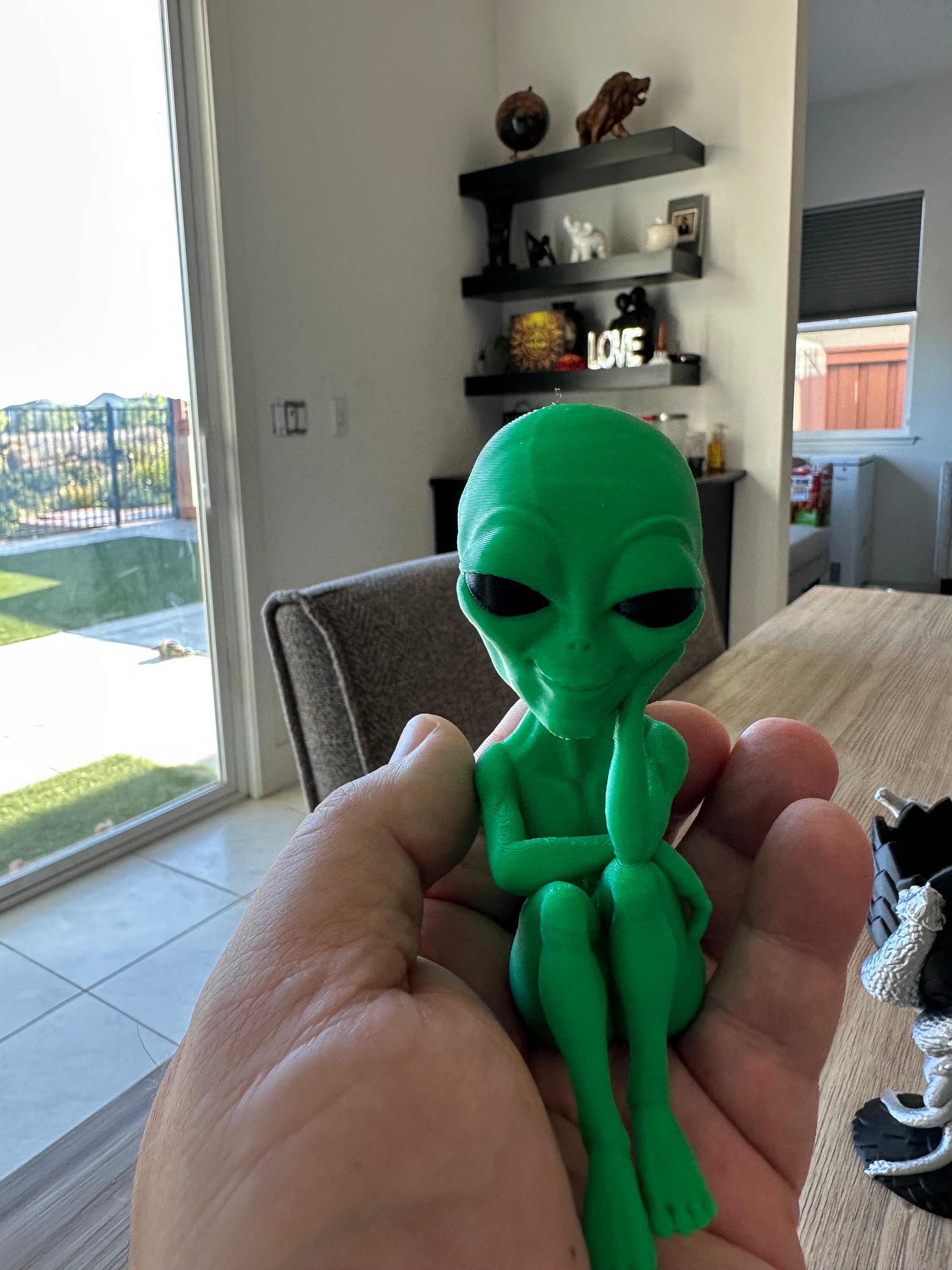 Alien Visitor #2 - 3D Printed Pondering Alien Figurine