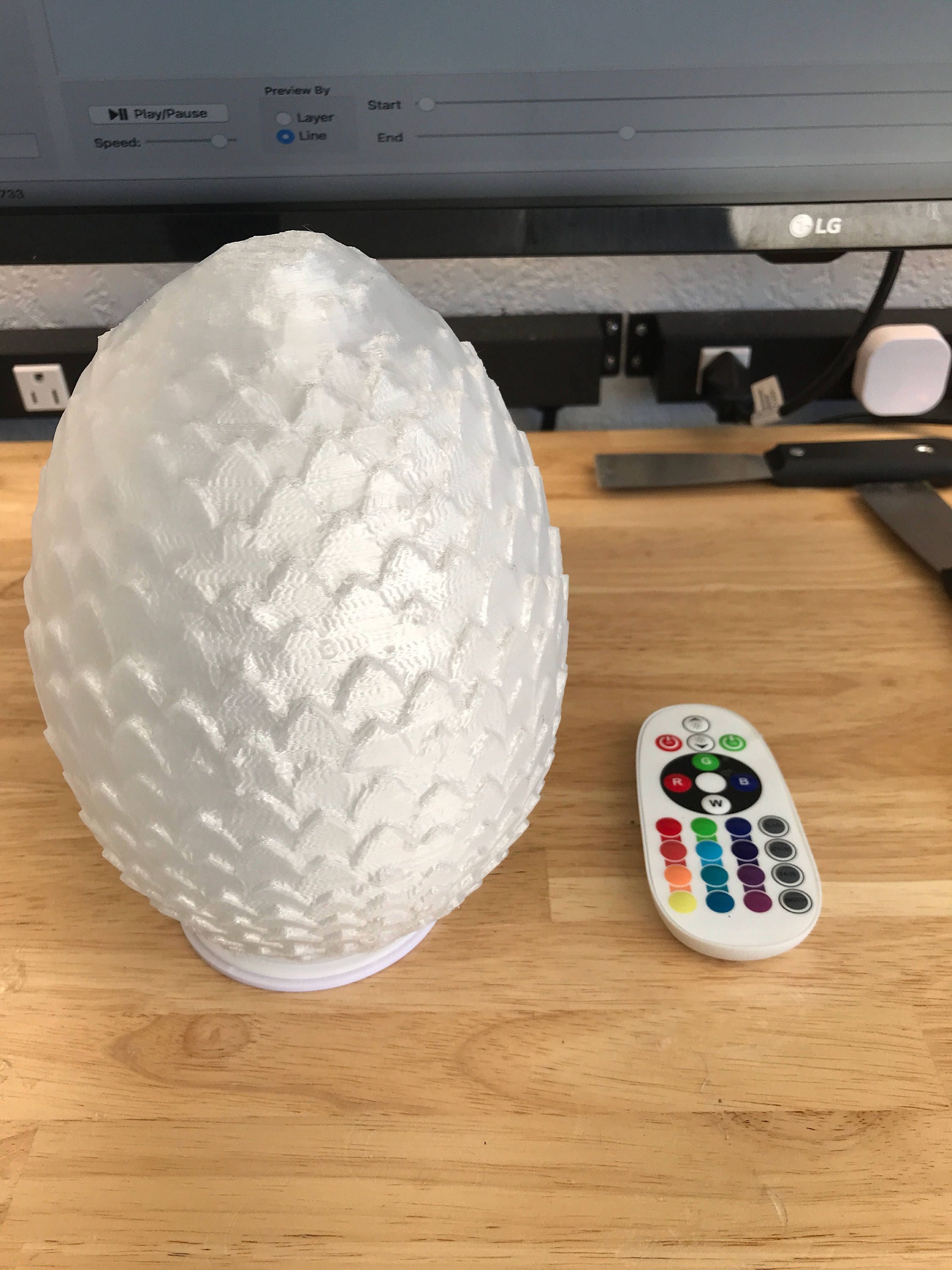 Dragon Egg Lamp - Cordless Rechargeable Remote Controlled - Image 2