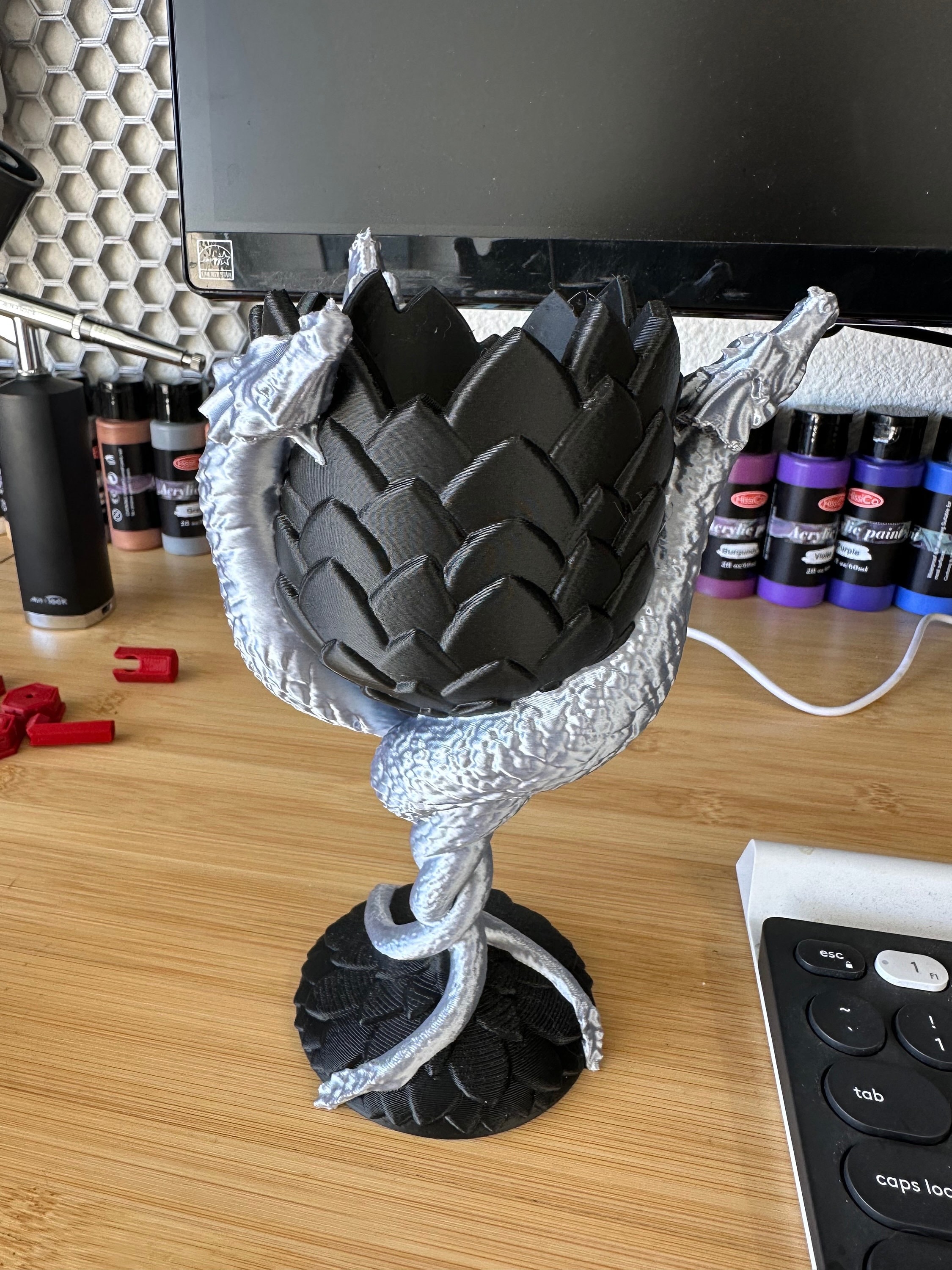 3D Printed Dragon Wine Goblet - Game of Thrones Inspired