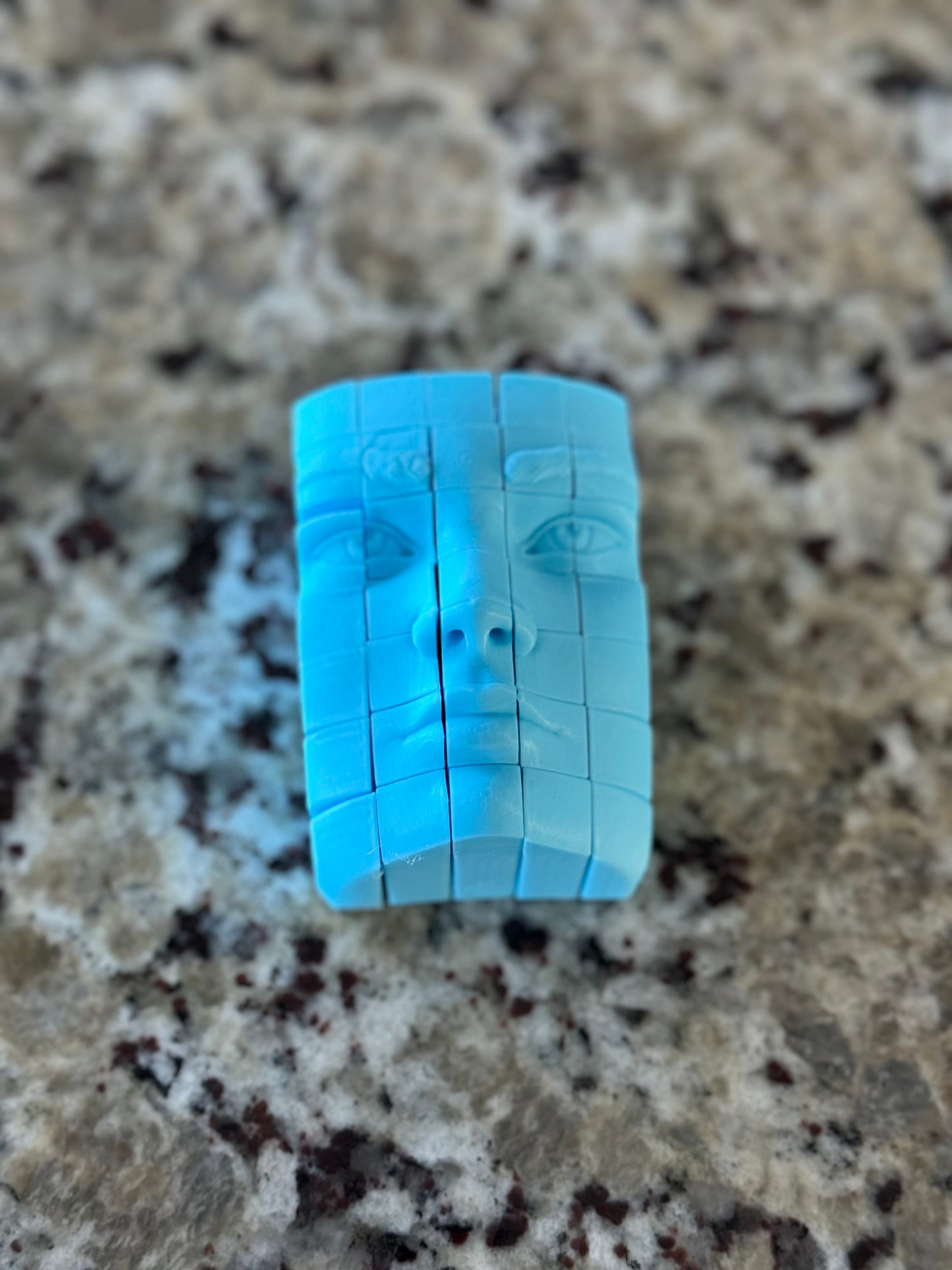 Female Face Fidget Toy - Pixels - 3D Printed