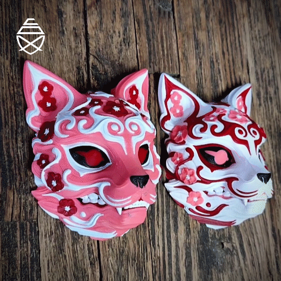 KITSUNE WALL MASK - 3D Printed Wall Decor - Image 3