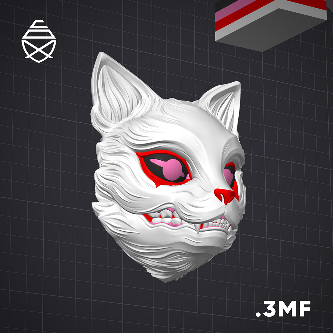 KITSUNE WALL MASK - 3D Printed Wall Decor