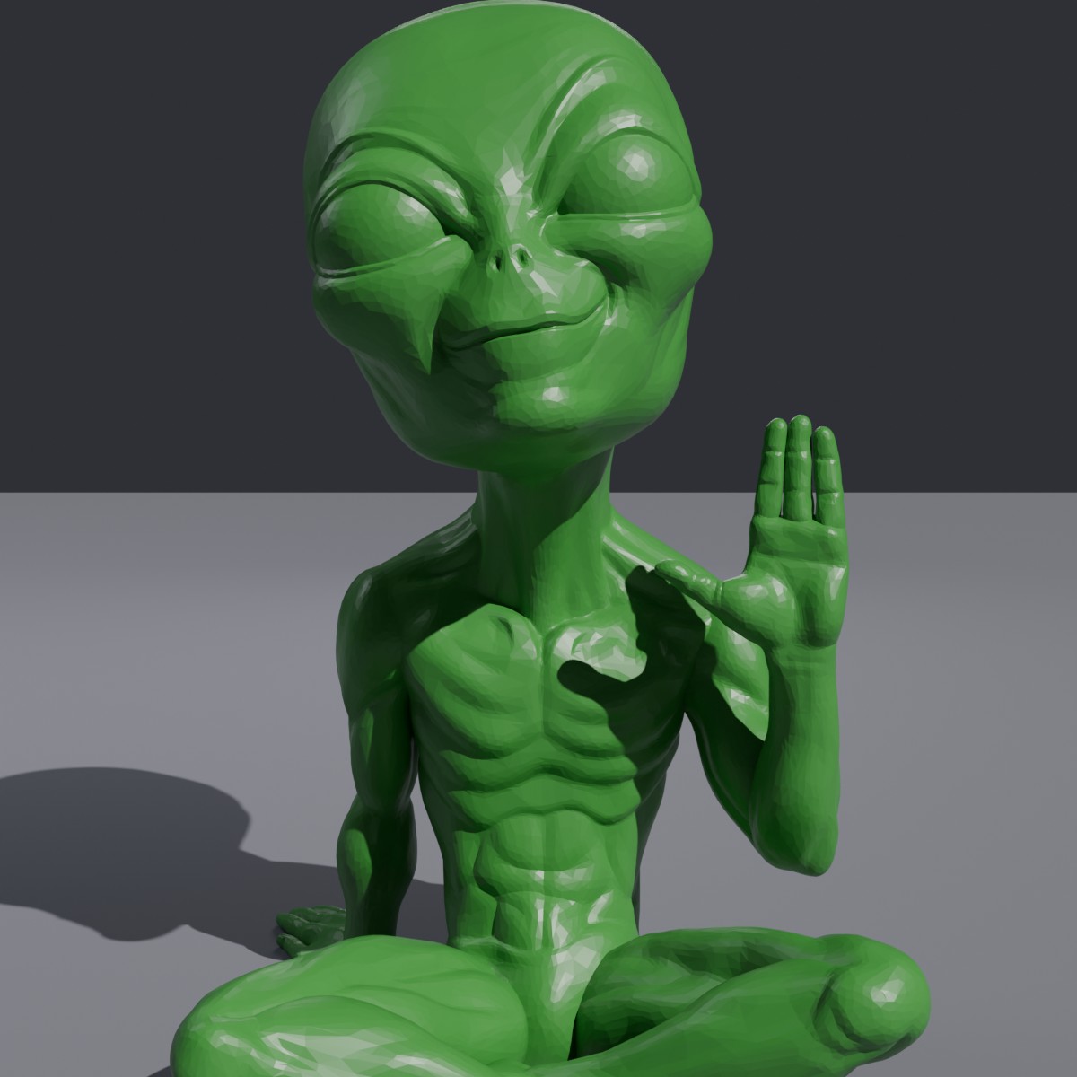 Alien Visitor #3 - 3D Printed Curious Alien Figurine