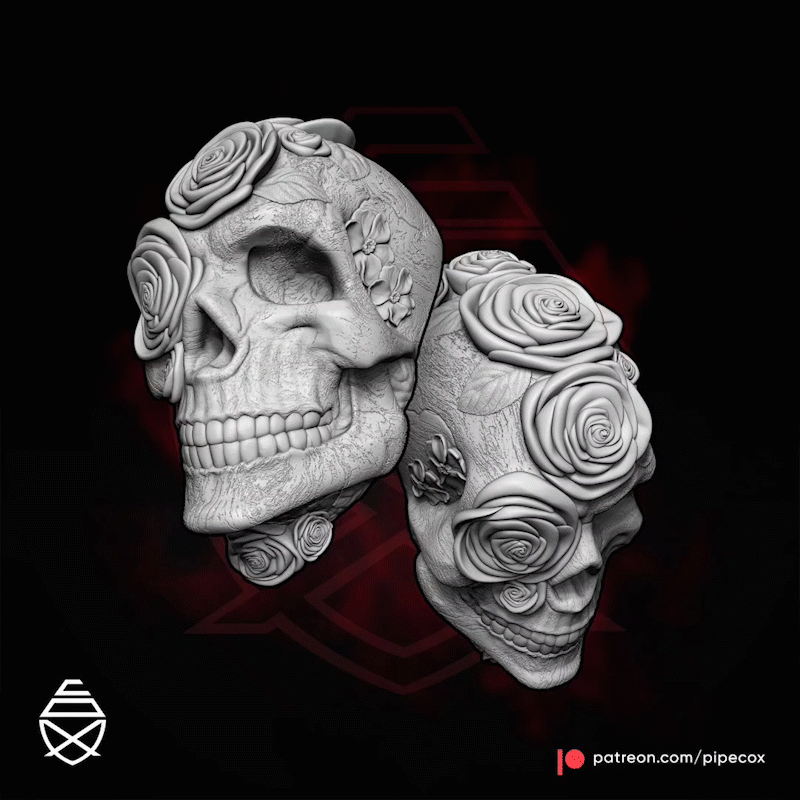 SKULL ROSES - 3D Printed Wall Decor - Image 2