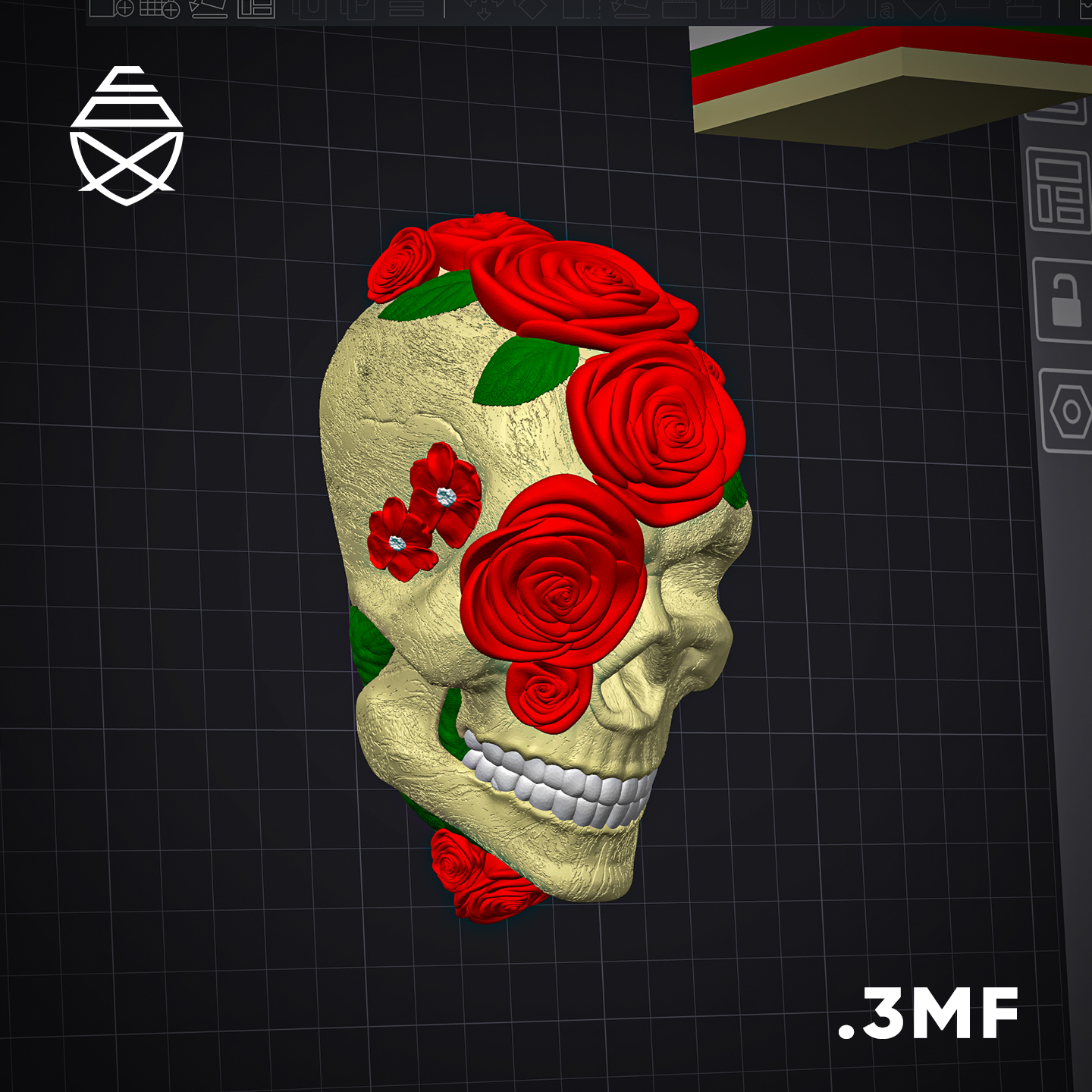 SKULL ROSES - 3D Printed Wall Decor