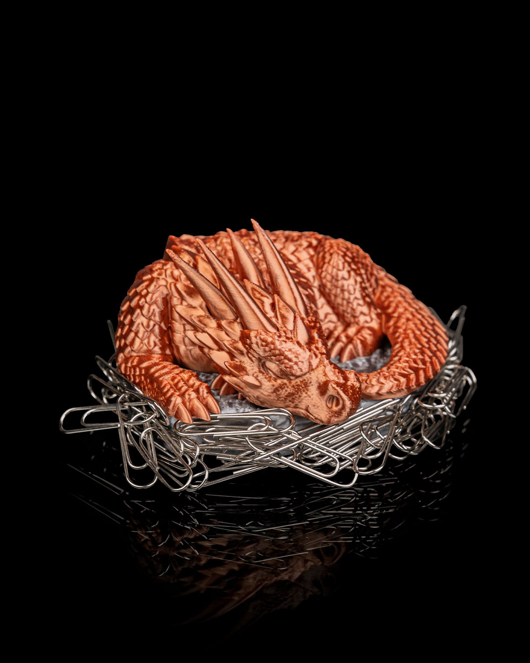 Dragon Nest Paper Clip Holder - 3D Printed Dragon Collectible - Image 2