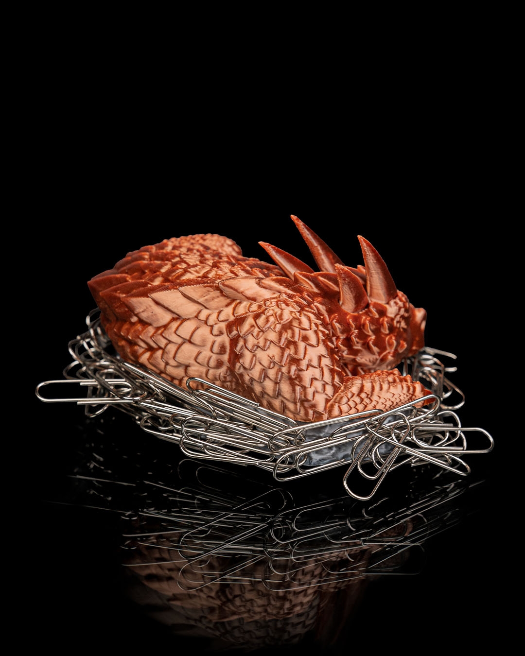Dragon Nest Paper Clip Holder - 3D Printed Dragon Collectible - Image 3