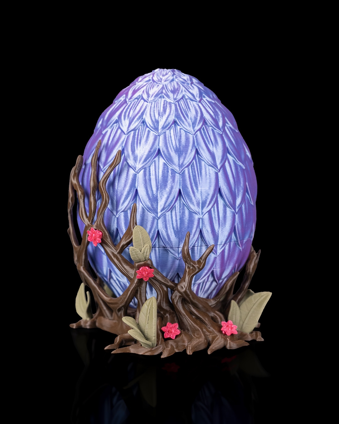 Floral Dragon Egg - 3D Printed Dragon Collectible