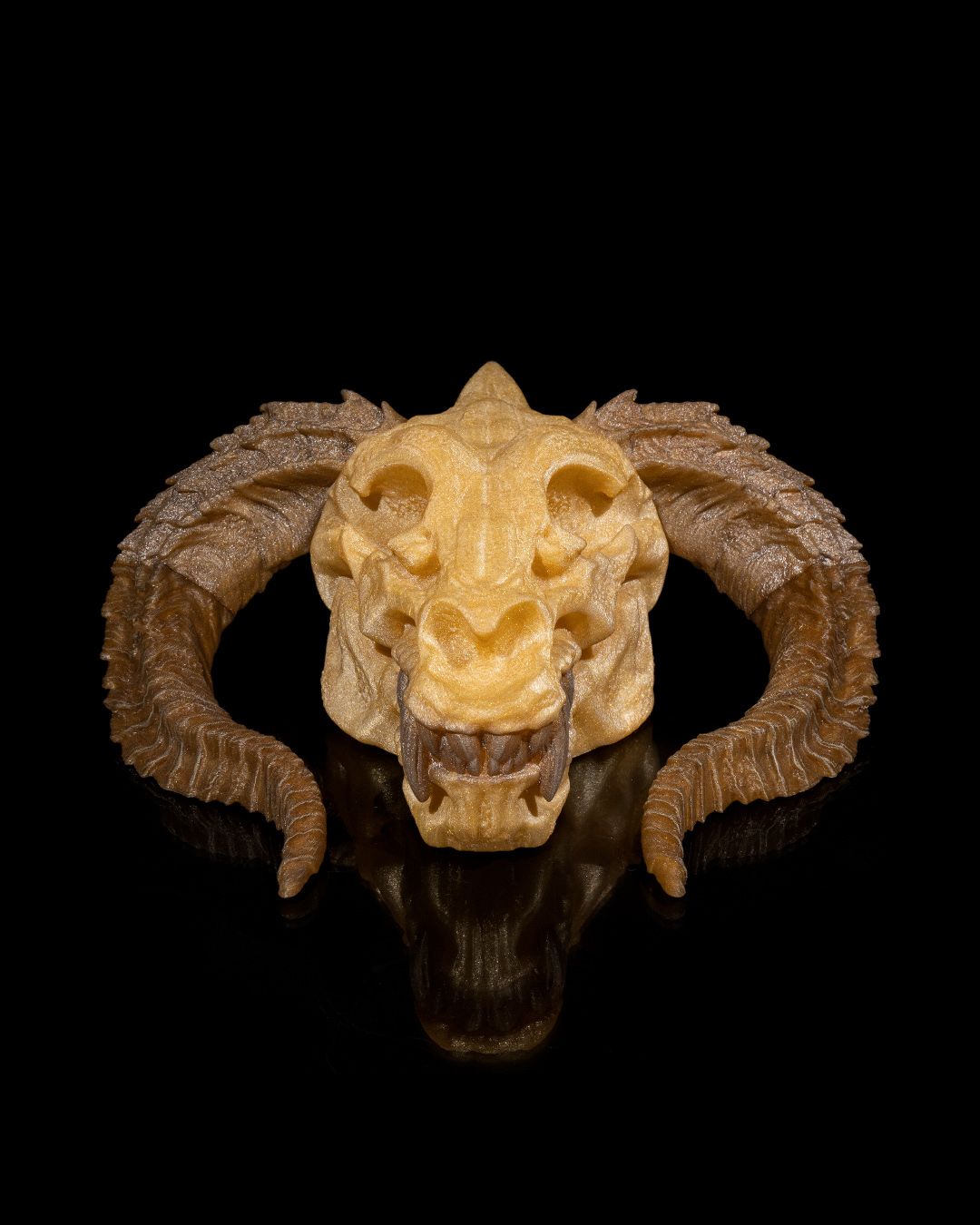 Gold Dragon Skull - 3D Printed Dragon Collectible - Image 3