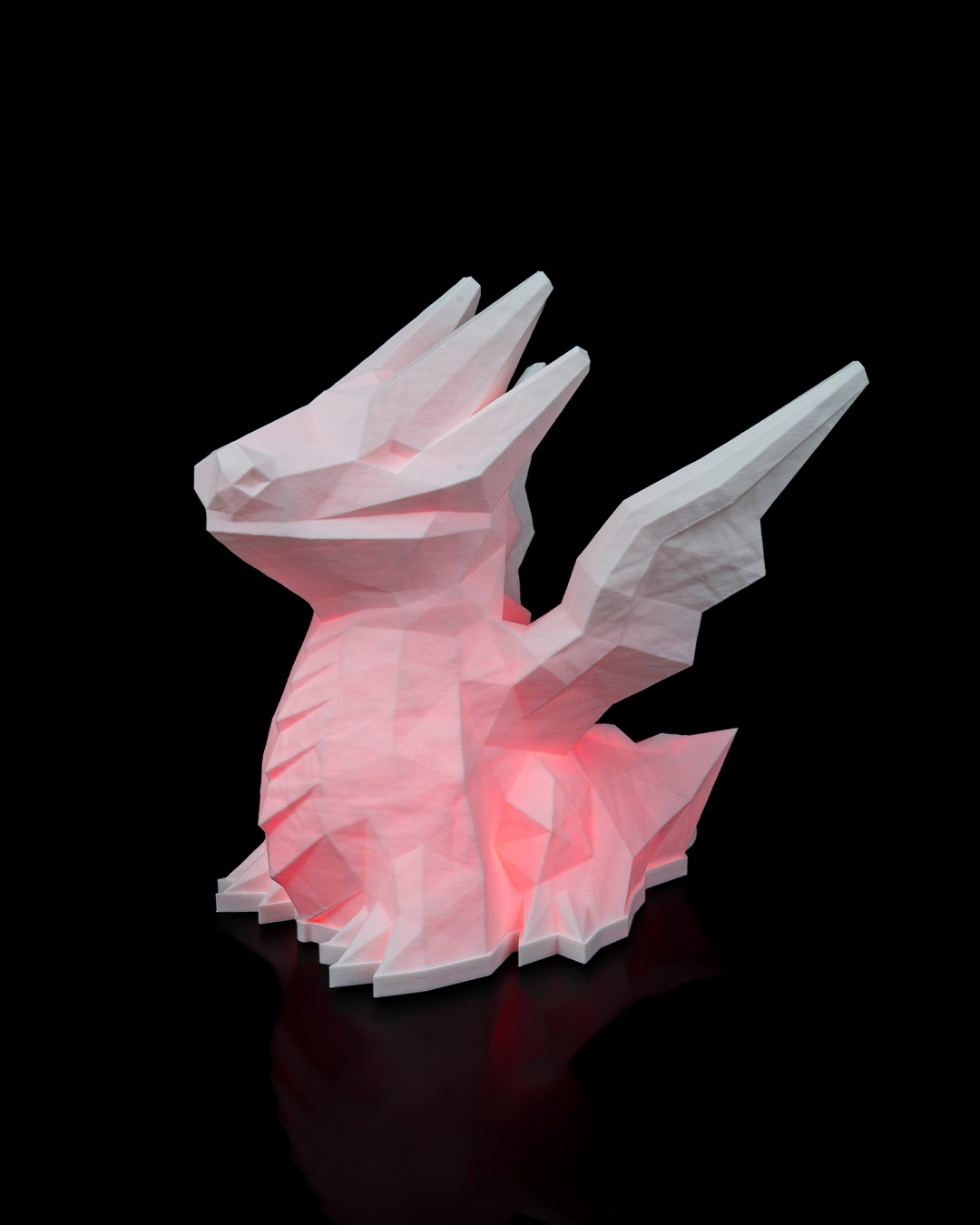 Low Poly Dragon Table Lamp - 3D Printed Dragon Collectible