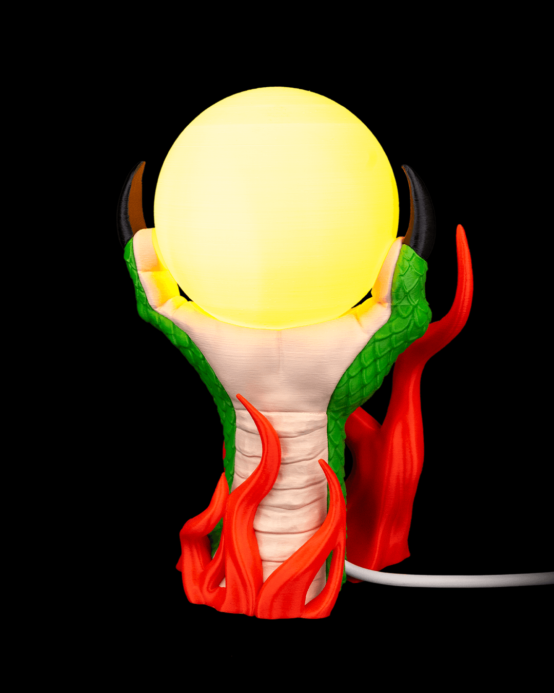 Orb Warden Table Lamp - 3D Printed Dragon Collectible - Image 2