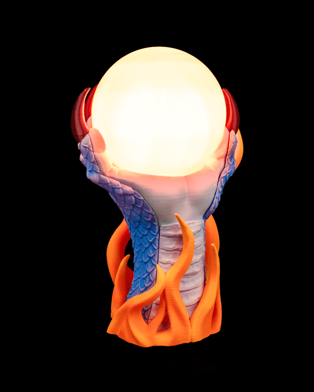 Orb Warden Table Lamp - 3D Printed Dragon Collectible
