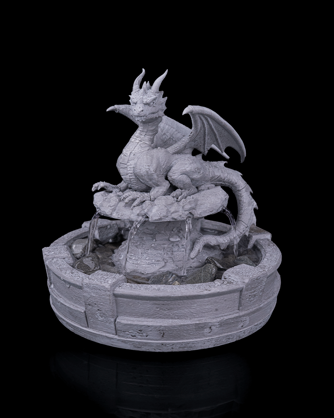 Resting Guardian Tabletop Fountain - 3D Printed Dragon Collectible - Image 4