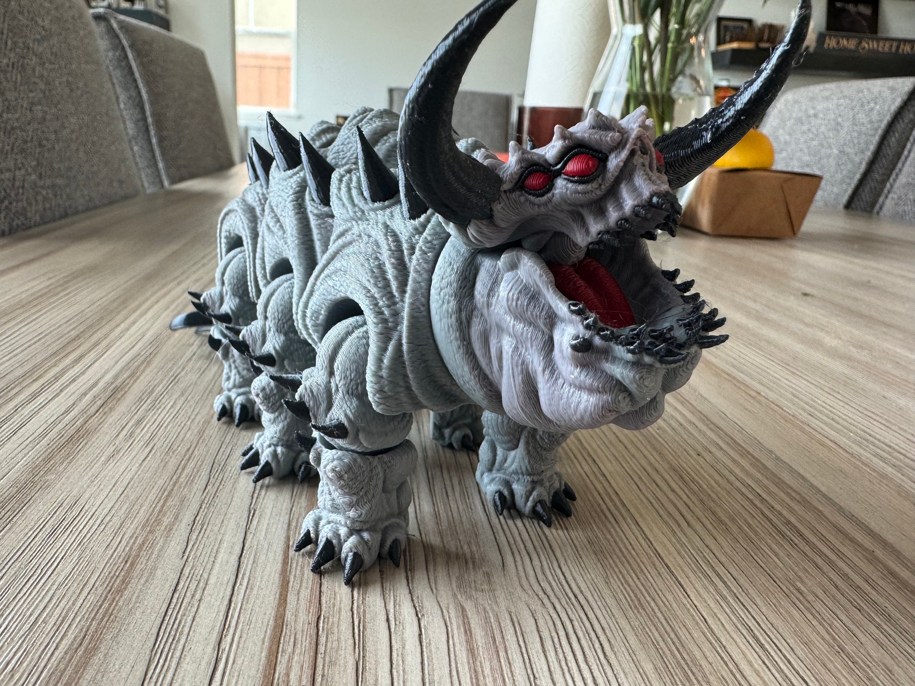 3D Printed Demon Rhino Monster - Ushi - Articulated Fantasy Creature
